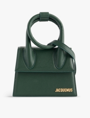 Shop Jacquemus Dark Green Le Chiquito Medium Leather Cross-body Bag