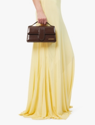 Jacquemus Le Grande Bambino Leather Top Handle Bag In Brown