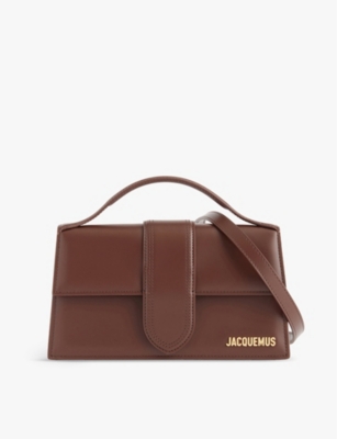 Jacquemus Le Bambino Large Leather Shoulder Bag In Brown