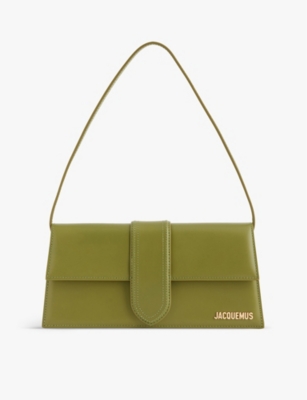 Jacquemus Womens Khaki Le Bambino Long Leather Shoulder Bag