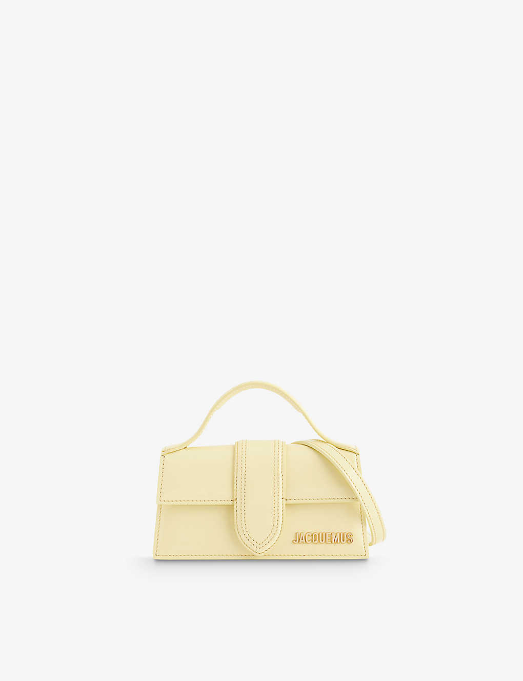 Shop Jacquemus Le Bambino Leather Shoulder Bag In Pale Yellow