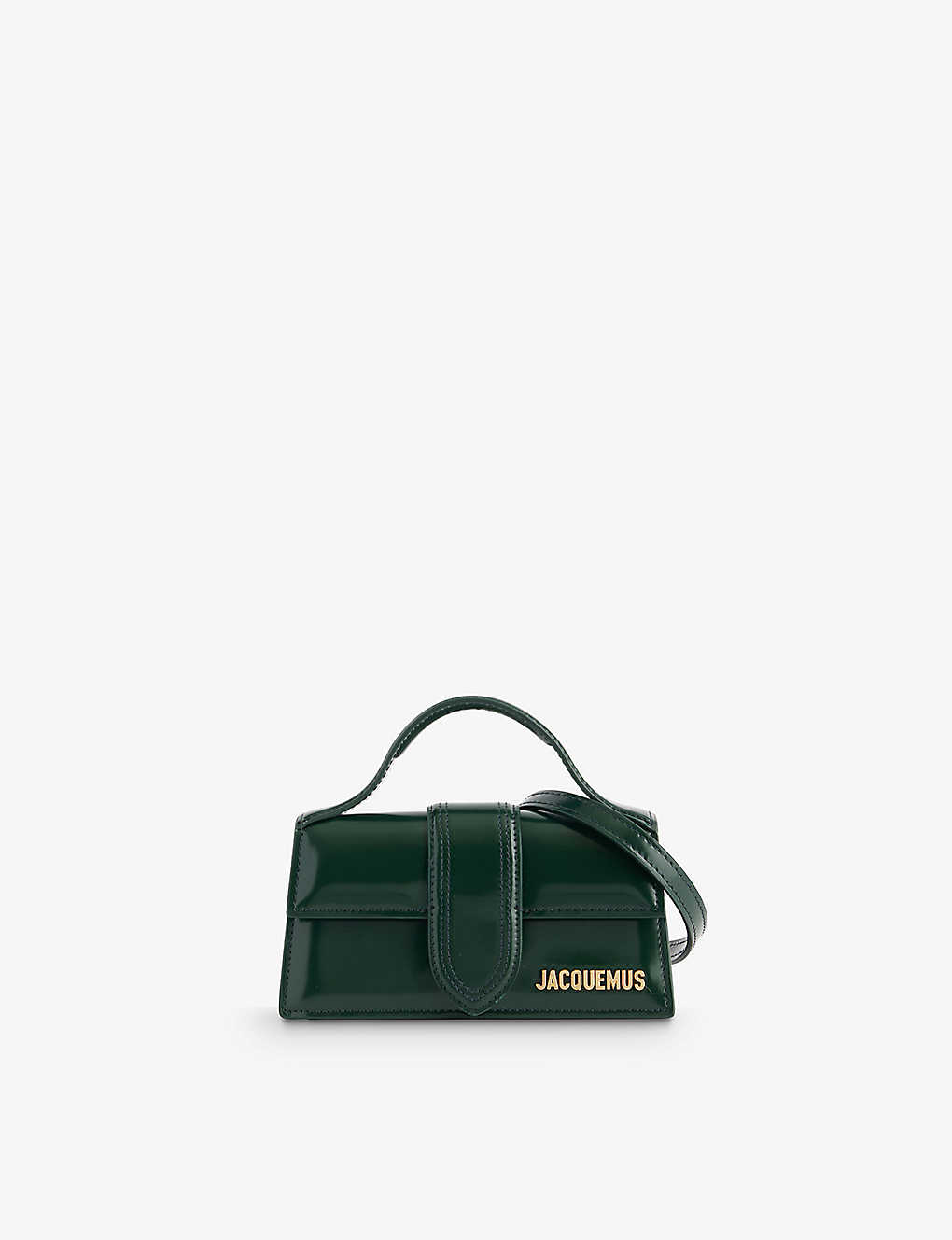 Shop Jacquemus Dark Green Le Bambino Leather Shoulder Bag