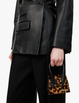 Shop Jacquemus Print Leopard Brown Le Chiquito Leopard-print Leather Top-handle Bag