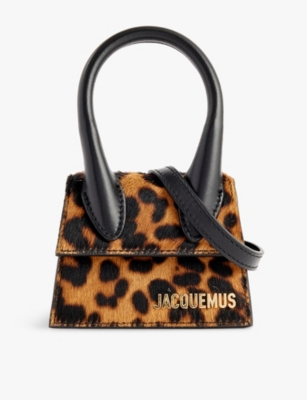 JACQUEMUS: Le Chiquito leopard-print leather top-handle bag