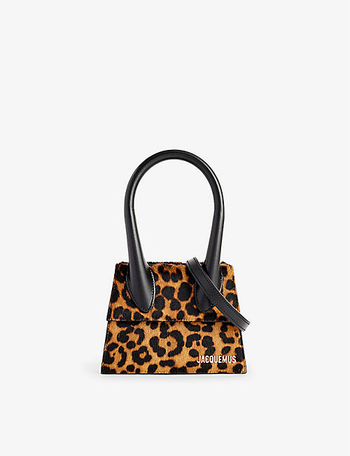 JACQUEMUS: Le Chiquito Moyen leopard-print leather top-handle bag