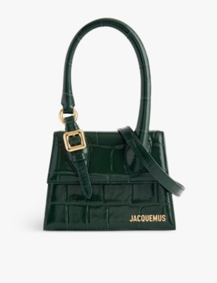 Jacquemus Dark Green Le Chiquito Medium Croc-effect Leather Cross-body Bag