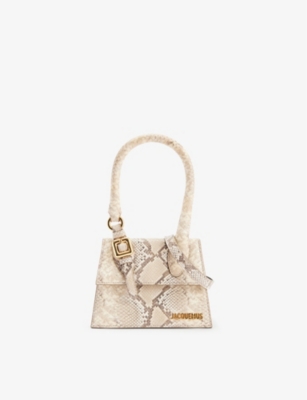 Shop Jacquemus Beige Le Chiquito Moyen Leather Top-handle Bag