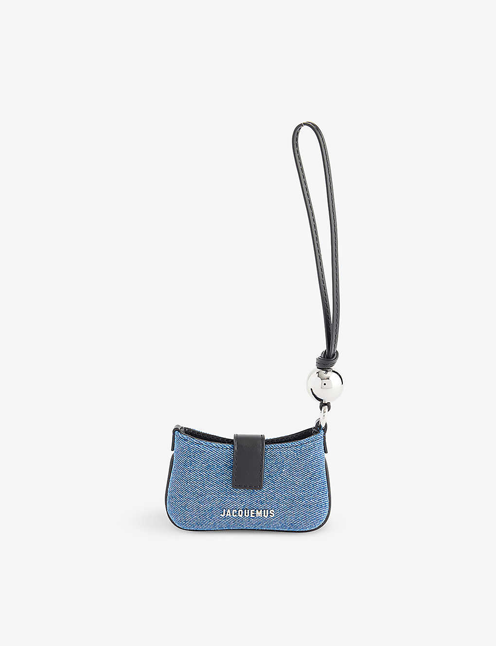 Shop Jacquemus Le Porte Bisou Denim Wallet-on-chain In Blue
