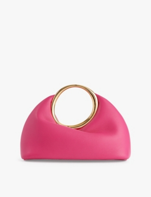 Shop Jacquemus Dark Pink Le Petit Calino Leather Top-handle Bag