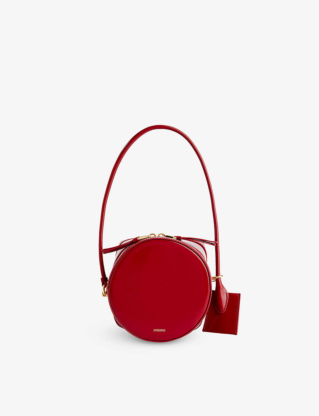 Shop Jacquemus Dark Red Le Vanito Leather Top-handle Bag
