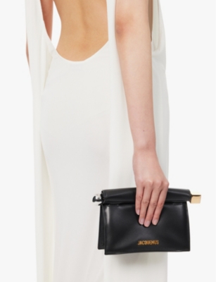 Jacquemus Women's La Petite Pochette Golden Logo In Black
