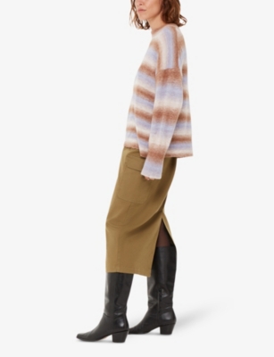 WHISTLES OMENS WHISTLES STRIPED ROUND-NECK KNITTED JUMPER 