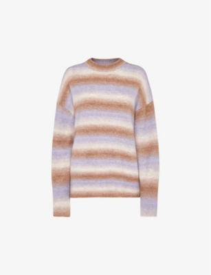 WHISTLES OMENS WHISTLES STRIPED ROUND-NECK KNITTED JUMPER 