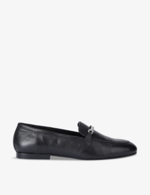 STEVE MADDEN: Catareena buckle-embellished leather loafers