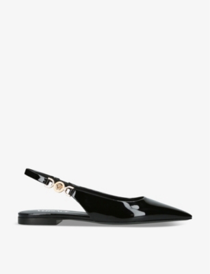 VERSACE: Medusa patent-leather slingback flats