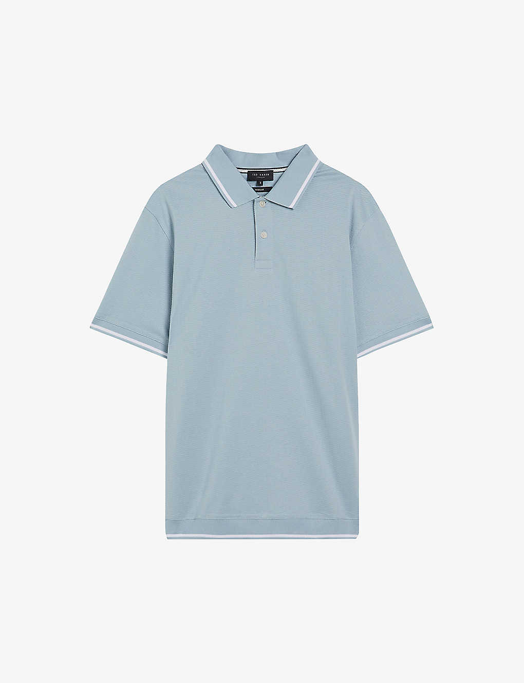 Ted Baker Mens Lt-blue Erwen Textured Cotton Polo Shirt