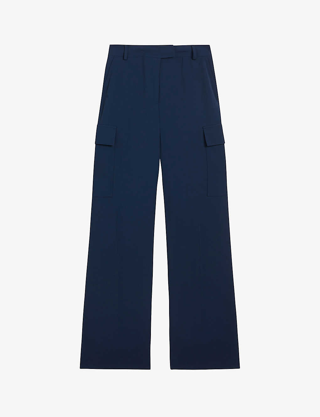 Ted Baker Womens Navy Riccio Cargo Wide-leg High-rise Woven Trousers