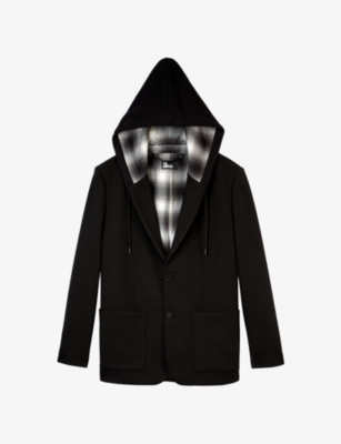THE KOOPLES: Contrast-hood stretch-woven blazer