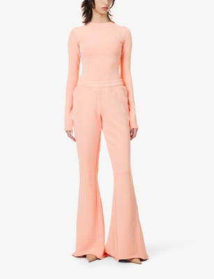 Shop Entire Studios Women's Dusty Pink Round-neck High-leg Stretch-organic Cotton Bodysuit In Pale Pink