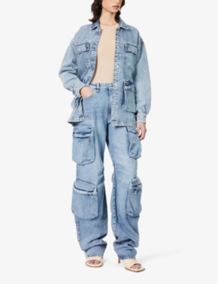 Shop Good American Women's Indigo Regular-fit Mid-rise Denim-blend Jeans In Blue