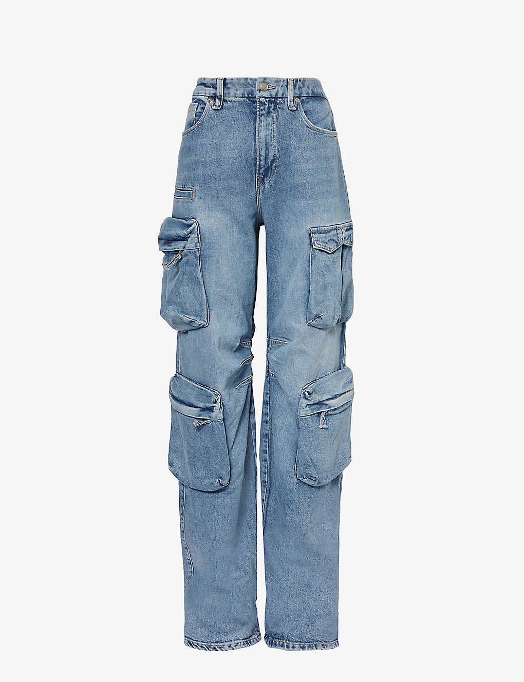 Good American Womens Indigo Regular-fit Mid-rise Denim-blend Jeans In Blue