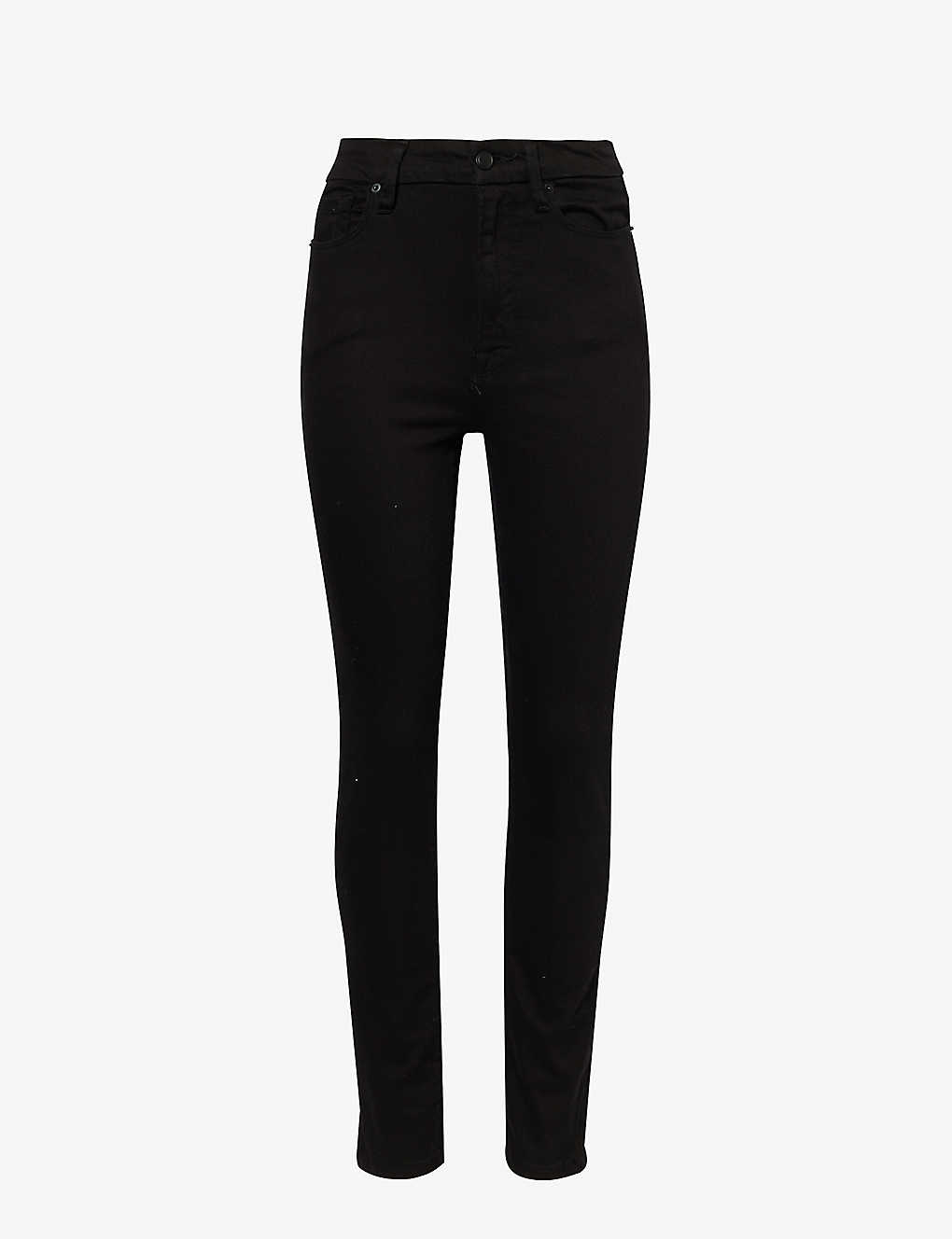 Good American Womens Black Good Waist Skinny High-rise Denim-blend Jeans