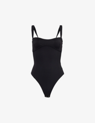 Good American Sweetheart Scuba Tank Bodysuit In Black