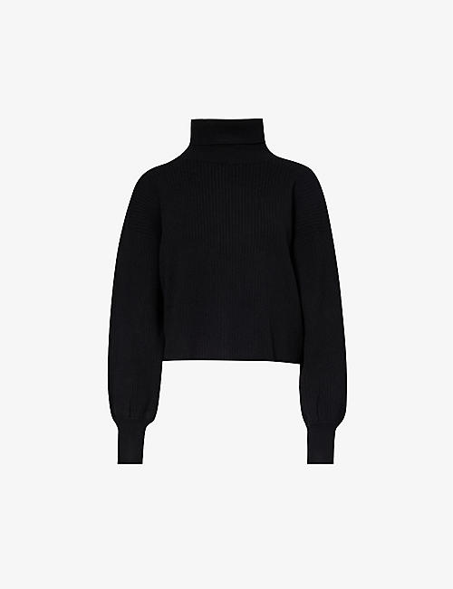 GOOD AMERICAN: Mock turtle-neck knitted top