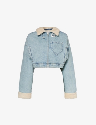 GOOD AMERICAN: Uniform cropped cotton-blend jacket