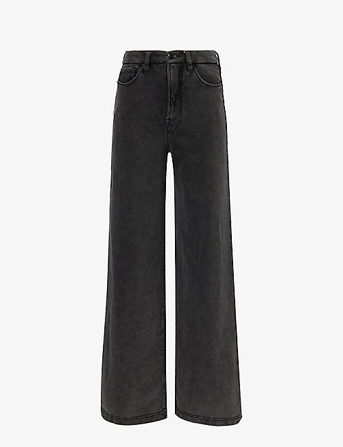 GOOD AMERICAN: Jeanius wide-leg mid-rise cotton trousers