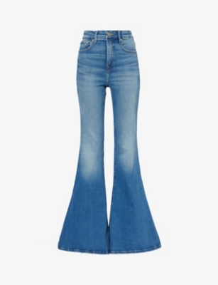 Shop Good American Women's Blue Super Bell Slim-fit High-rise Stretch-denim Blend Jeans