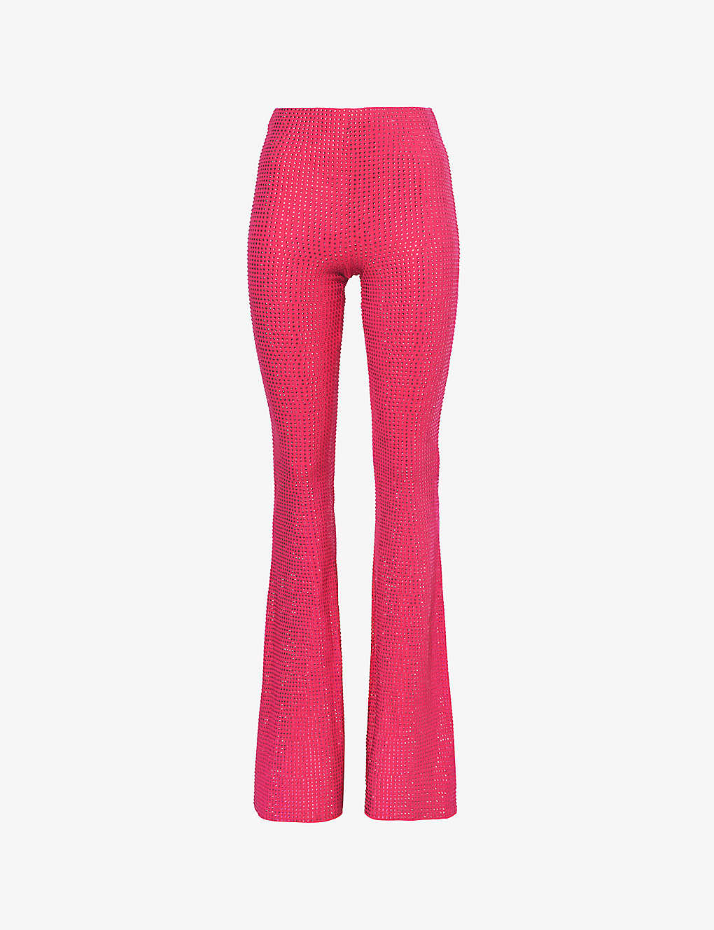 Good American Womens Love Potion Crystal-embellished Flared High-rise Stretch-cotton Trousers In Pink
