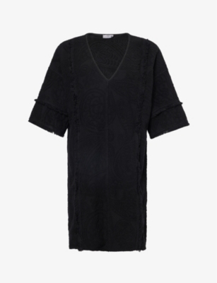 Devotion Twins Womens Black 00202 Domna Textured Cotton-towelling Mini Dress