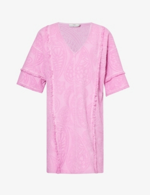 Shop Devotion Twins Womens Lila 00206 Domna Textured Cotton-towelling Mini Dress