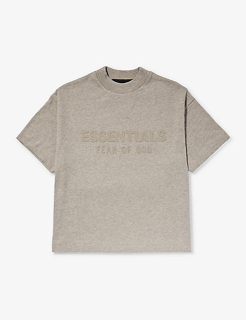 FEAR OF GOD ESSENTIALS: Brand-print relaxed-fit cotton-jersey T-shirt 4-16 years