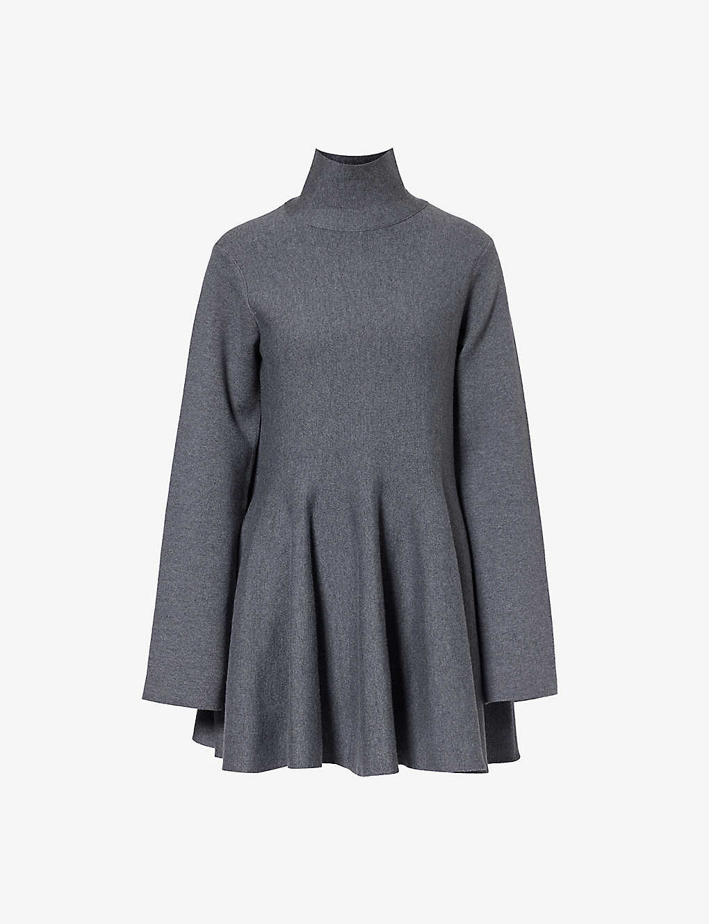 Shop Khaite Womens Sterling Clarice High-neck Wool-blend Mini Dress