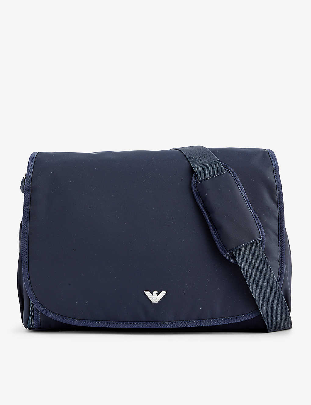 Emporio Armani Babies' Logo-embellished Woven Changing Bag In Blu Navy