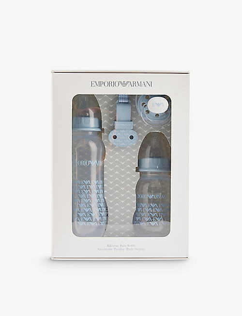 EMPORIO ARMANI: Logo-print four-piece dummy and bottle set