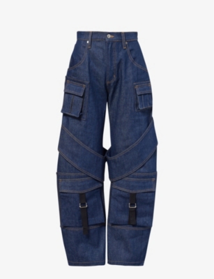 EB DENIM: Frederic cargo-pocket straight-leg jeans