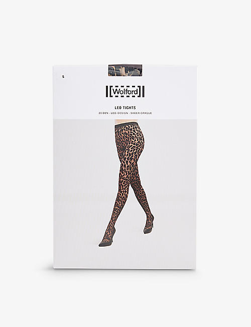 WOLFORD: Logo-waistband stretch-woven tights