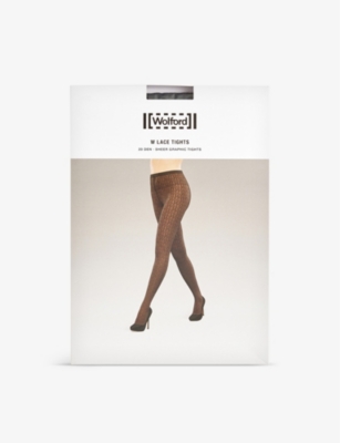 WOLFORD: W Lace stretch-woven tights