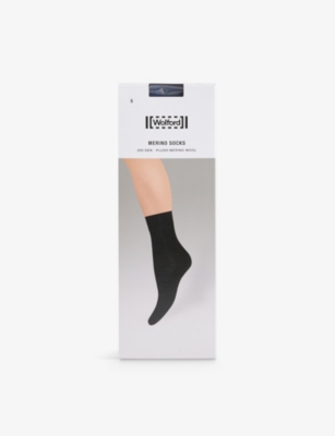 WOLFORD: Merino brush-texture stretch-knit ankle socks