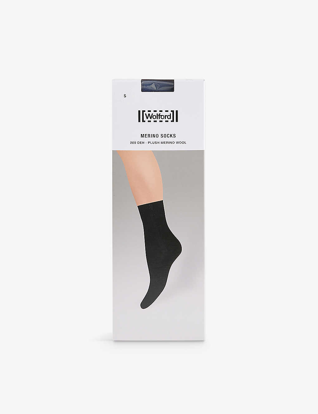 Wolford Womens Navy Merino Brush-texture Stretch-knit Ankle Socks