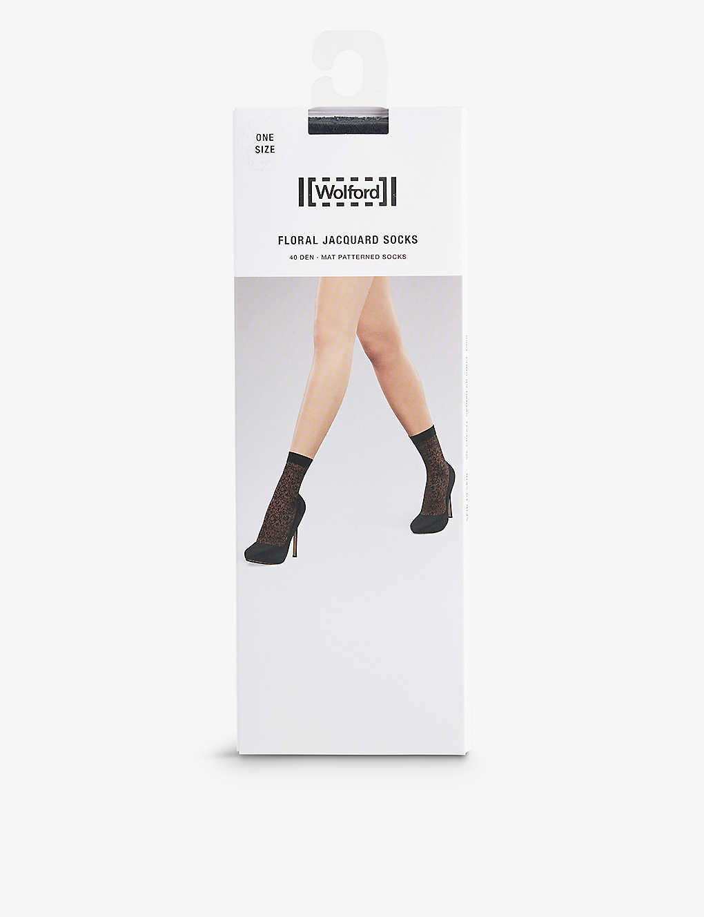 Shop Wolford Floral-jacquard Stretch-woven Socks In Black