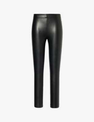 Shop Wolford Women's Black Jo Panelled Faux-leather Leggings