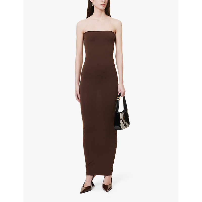 Shop Wolford Women's Umber Fatal Strapless Stretch-woven Midi Dress