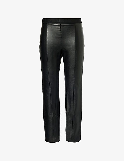WOLFORD: Jenna slim-fit high-rise faux-leather leggings