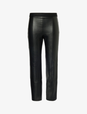 Wolford Womens Black Jenna Slim-fit High-rise Faux-leather Leggings