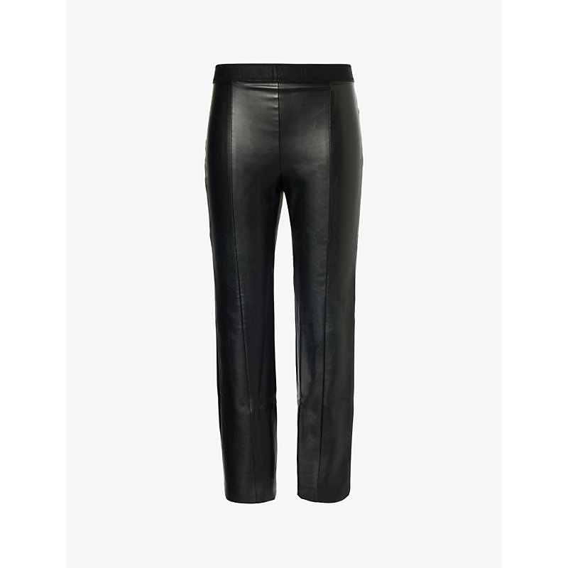 Wolford Womens Black Jenna Slim-fit High-rise Faux-leather Leggings