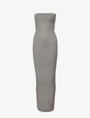 Fading Shine strapless midi dress in grey - Wolford